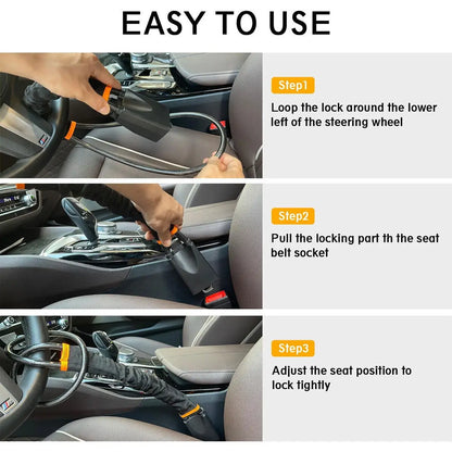 Universal Van Car Heavy Duty Anti Theft Steering Wheel Lock Security Safe + Keys