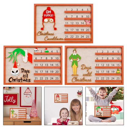 Christmas Calendar Unique Countdown To Christmas Sign Farmhouse Tabletop Number Date Rustic Home Decor Cartoon Patterns Table
