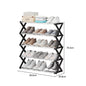 【Breeins】Foldable Multi-Tier Metal Shoe Rack for Entryway Shoes Storage Organizer Shelf Home Decoration Cabinet