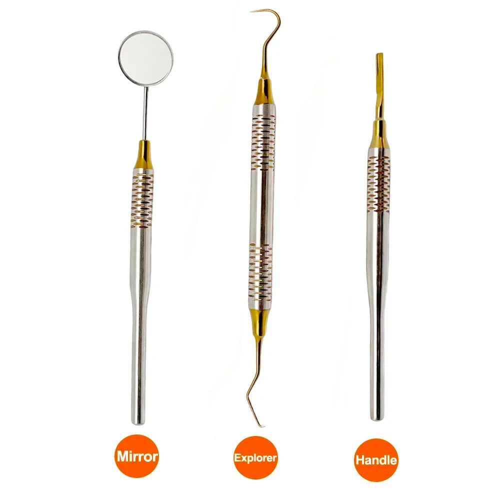 Dentist Tool Dental Mouth Mirror Explorer Probe Blade Handle Stainless Steel Dental Instruments Dentist Teeth Cleaning Tools