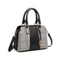Miss Lulu Handbag Women Retro Stripes Crossbody Bags Elegant Stitching Shoulder Bag Faux Leather