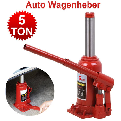 5Ton Car Bottle Jack, Iron Steel Alloy Hydraulic Trolley Jack, With 2 Handle Rods, Repair Replacement Portable Tyre Repair Tools
