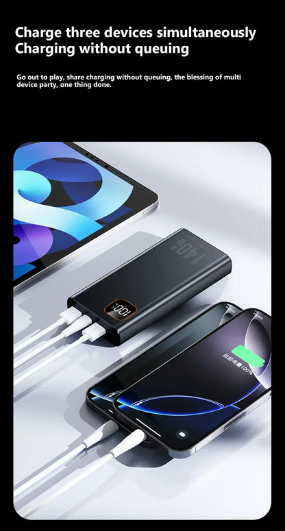 Lenovo Portable PowerBank 140W Super Fast Charging 500000mAh Large Capacity External Battery Charger Powerbank For Xiaomi iPhone