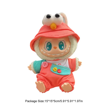 Mini Plush Doll'S Clothes Cute Outfit Accessories For Labubu V1 V2 Korea Kpop Idol Dolls Goose Dinosaur Macaron Clothing Gifts