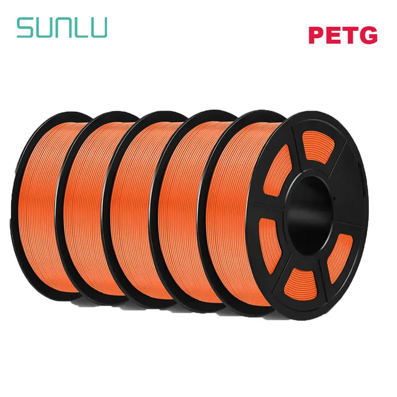 SUNLU 5Roll PETG/PETG Clear Filament 1.75 ±0.02mm 1kg Spool (2.2lbs) High Toughness Neatly Wound Filament Fit Most FDM Printer