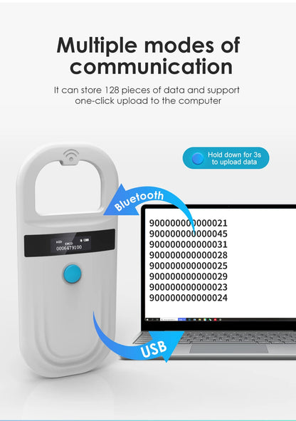134.2KHz Animal Microchip Reader 125kHz Microchip Scanner Pet Microchip Scanner Chip Scanner for Dogs