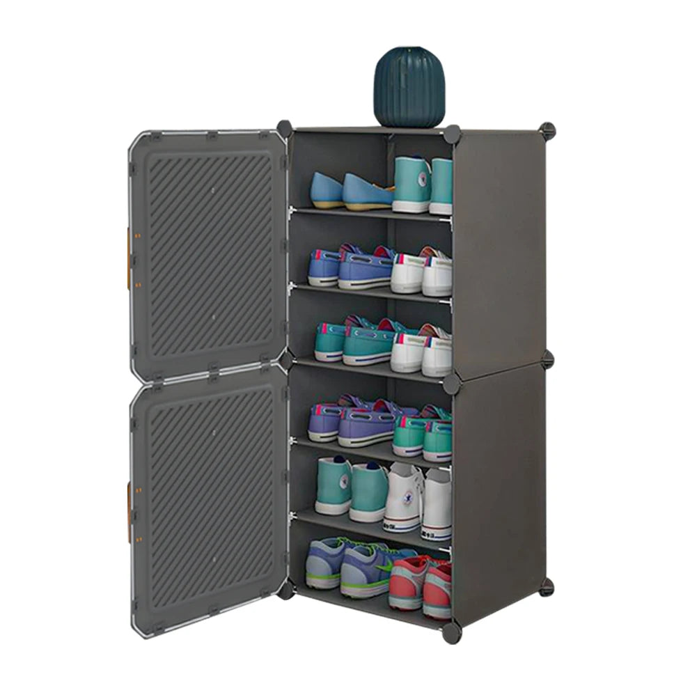 Multi-Tier Adjustable Shoe Storage Cabinet with Doors