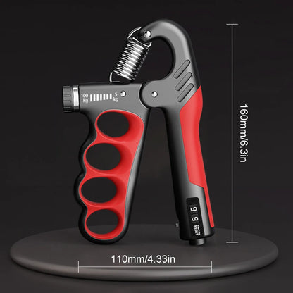 Hand Grip Strengthener 5-100Kg Adjustable Resistance Wrist Expander Anti Slip Ergonomic Hand Strength Exerciser with Counter
