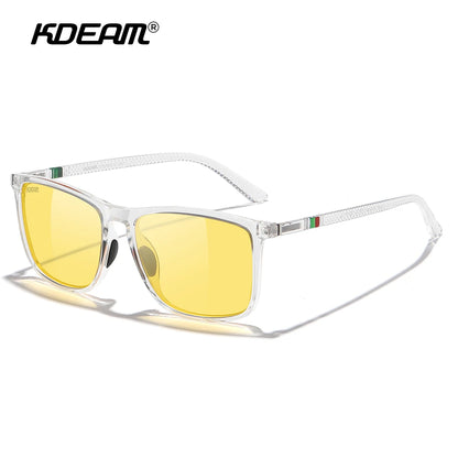 KDEAM 6.18 inch Frame Width Extra Large Size Polarized Sunglasses For Men Women Photochromic Sun Glasses Oversized With Case