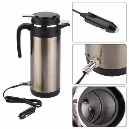 1200 ML Car Truck Water Heater Car Hot Kettle Leak-Proof Design 12/24 V Tea Coffee Kettle 120/240 W Fast Boiling for Travel Home