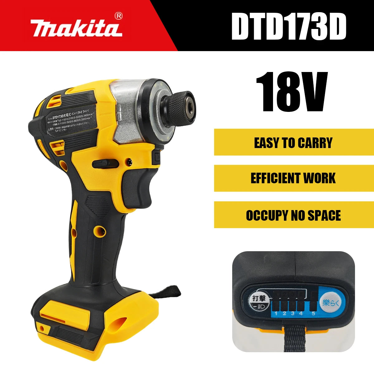 Makita DTD173 1800RPM Cordless Impact Driver 180N.m Brushless Motor Electric Drill Wood/Bolt/T-Mode For Makita Battery