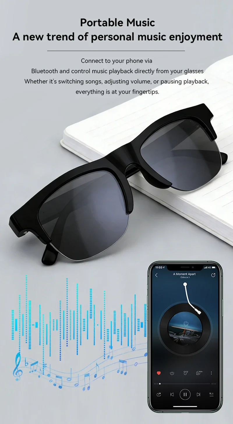 Lenovo 8K HD AI Smart Glasses AI Translation Hands-Free Calling AI Chat Logging Music Playback Smart Sunglasses for Men 2026 New