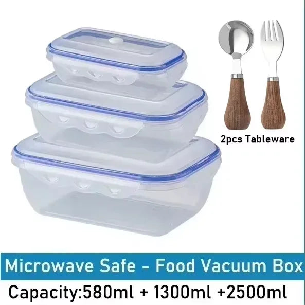Vacuum Food Storage Box Transparent Storage Container Fridge Organizer Microwave Safe Fresh-Keeping Sealing Box Food Dispenser