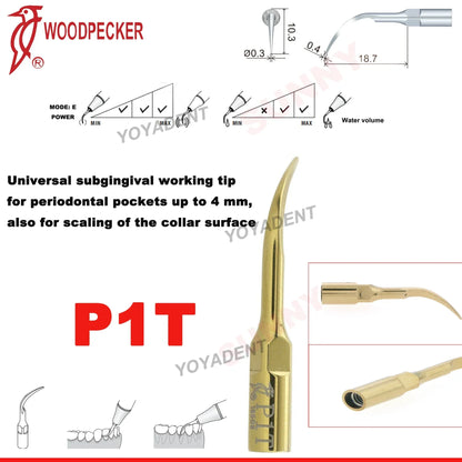 Woodpecker Dental Scaler Tips Ultrasonic Tooth Cleaning Machine Cutter Head Endo Perio Scaling Tips Fit EMS UDS Scaler Handpiece