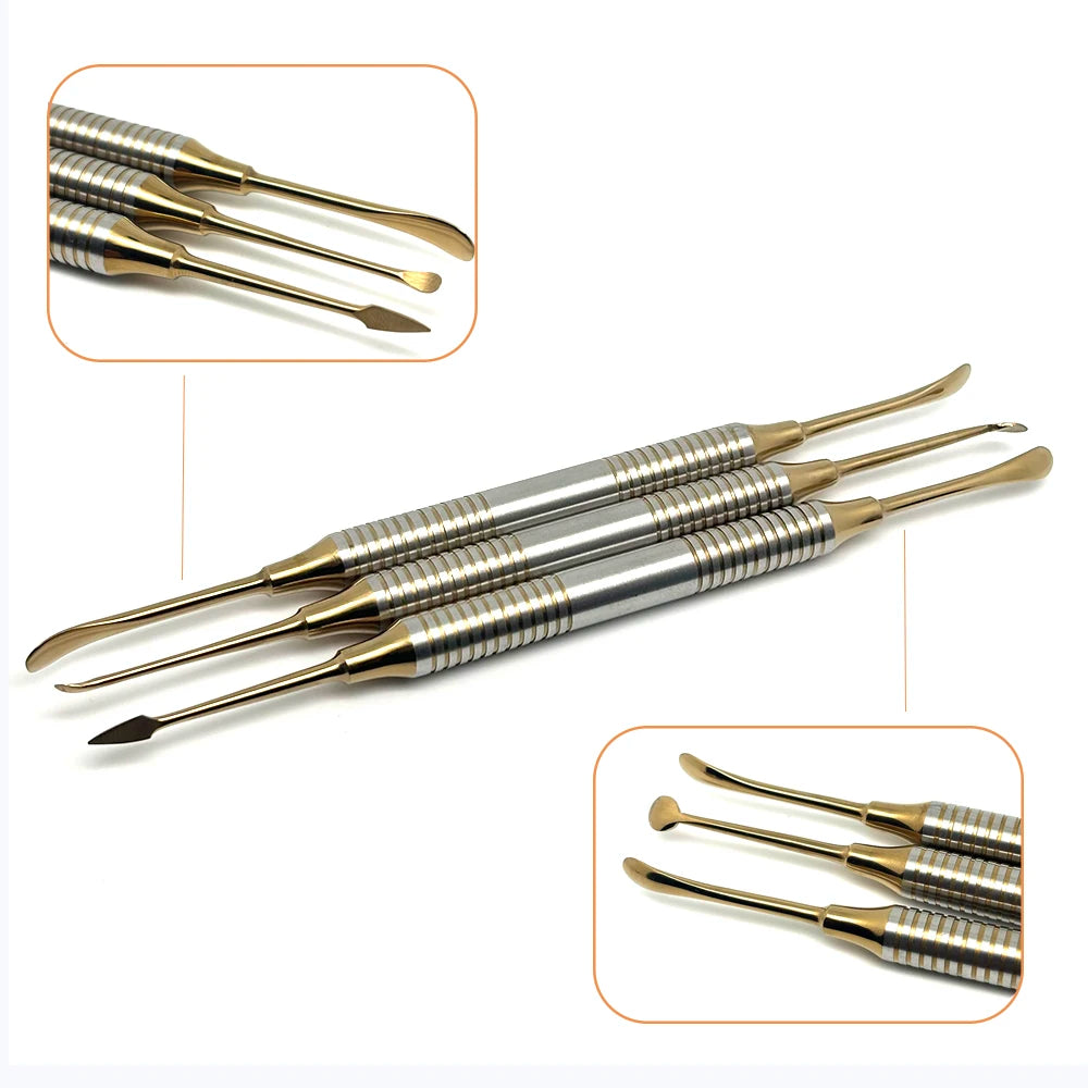 3Pcs/kit Dental Implant Periosteal Elevator Separator Peristeel Splitter Tool Titanium Material Reflecting or Retracting Tools