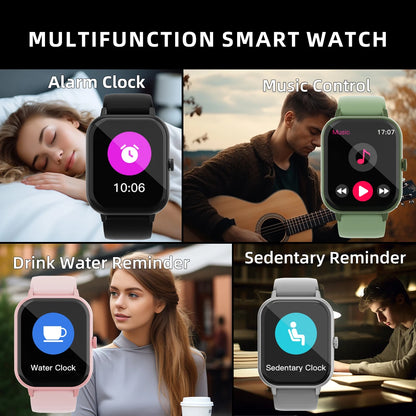1.99" Bluetooth Call Smart Watch Men Women Full Touch Screen Sports Fitness Pedometer Smartwatch for Android iPhone