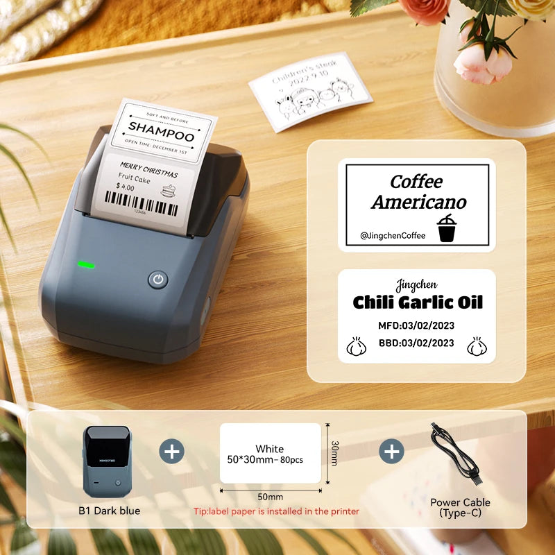 Niimbot B1 Label Maker 2inch Bluetooth Thermal Label Printer for Home Mailing Bakery Grocery Compatible with Phone Computer