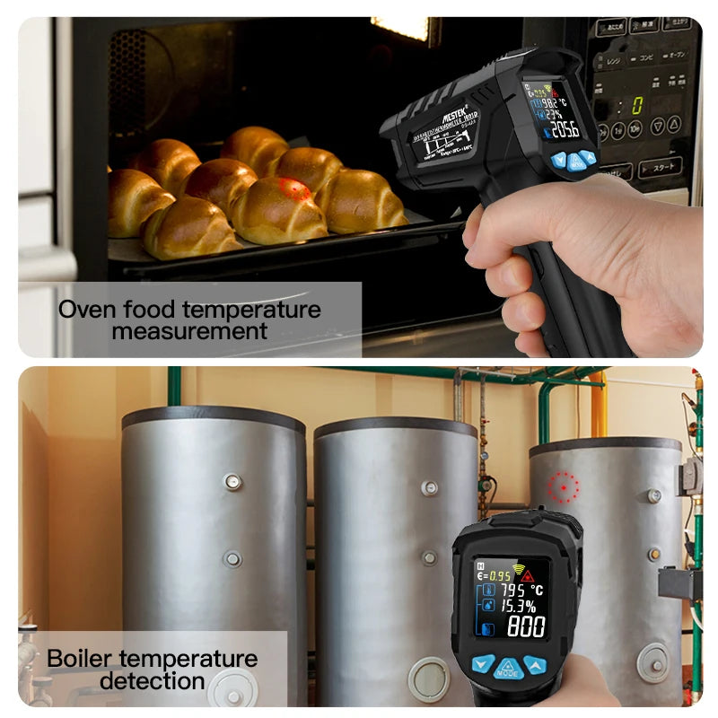 Digital Infrared Thermometer -50 to 800℃ Laser Thermometer -58 to 1472℉ Temperature Meter Digital Thermometer Backlight Alarm