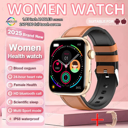 2025New NFC Smat Watch Women 1.85-inch Blood Pressure Heart Rate Bluetooth Call Female Health Smarwatches Ladies For Android IOS