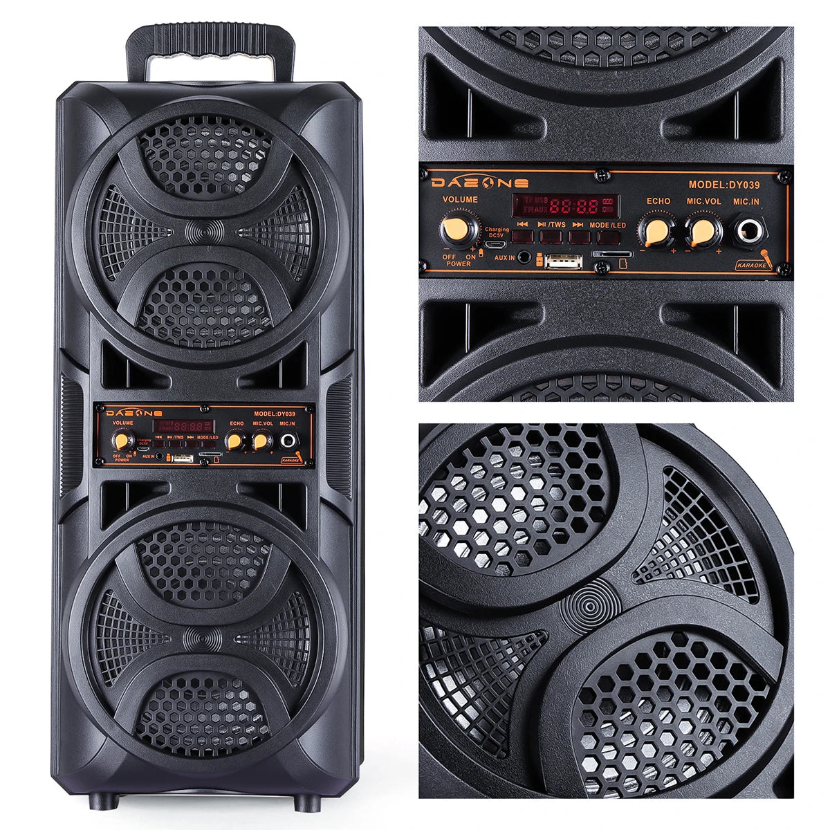 3000W Portable Bluetooth Speaker Subwoofer Heavy Bass Sound System DJ Party Home Outdoor Speakers & Microphone Remote LED Light
