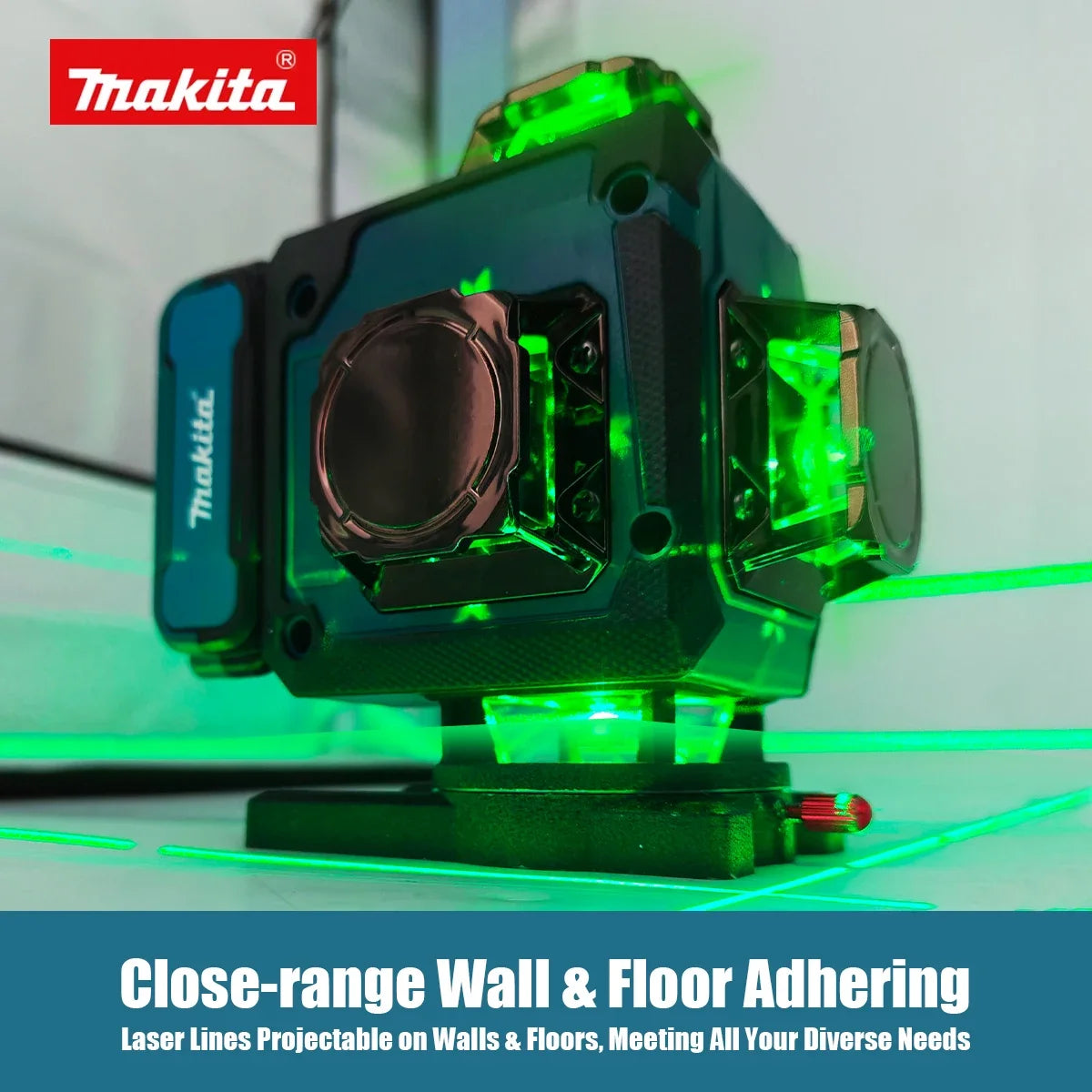Makita Electric Tool 360-Degree X4 16-Line Outdoor Laser Level Self-Levelling Vertical Cross-Line Tool for Precision Measurement