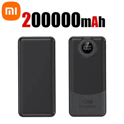 Xiaomi 120W 200000mAh Ultralarge Capacity Power Bank Fast Charging Portable Digital Display Power Bank For iPhone Samsung Huawei