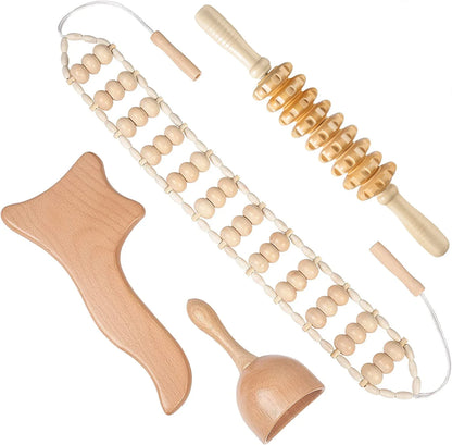 Jecaliz Wooden Therapy Massager for Lymphatic Drainage Anti Cellulite Maderoterapia Body Sculpturing Massage Roller Guasha Sets