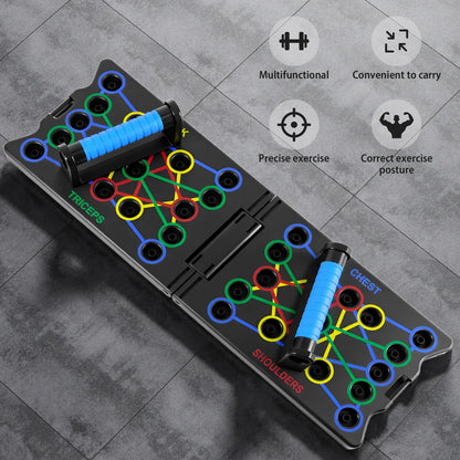 24-In-1 Multifunctional Push-up Board Set，Portable Foldable Fitness Equipment For Chest Abdomen Arms And Back Training