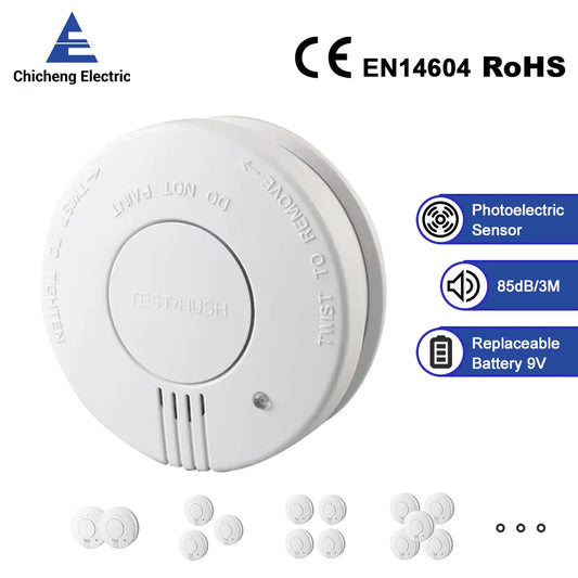 Smoke Detector 9V Replaceable Battery Smoke And Fire Alarm Smoke Sensor Low Battery Beep For Kitchen Bedroom Office CE EN14604