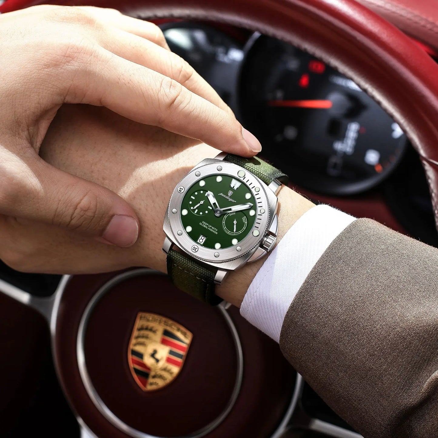 POEDAGAR High Quality Military Watch For Man Waterproof Luminous Date Fashion Men Clock Nylon Leather Quartz Men's Watches Reloj