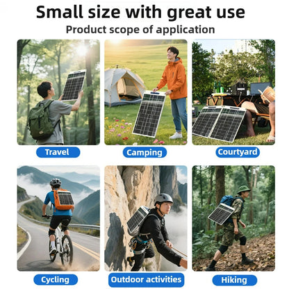 30W-40W Solar Charger Waterproof Portable Dual USB 5V Fast Charging for Camping Hiking Emergency Power Bank - EESBAO