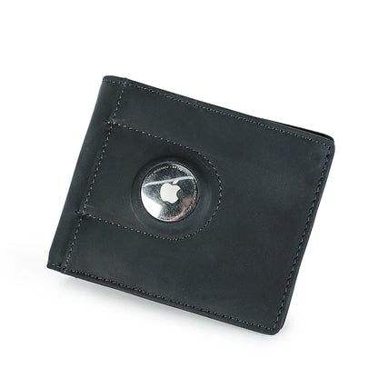 CONTACT'S Genuine Leather Men Slim Wallet RFID Casual Money Clip Male Wallets Airtag Holder Credit Card Small Purse Coin Pocket