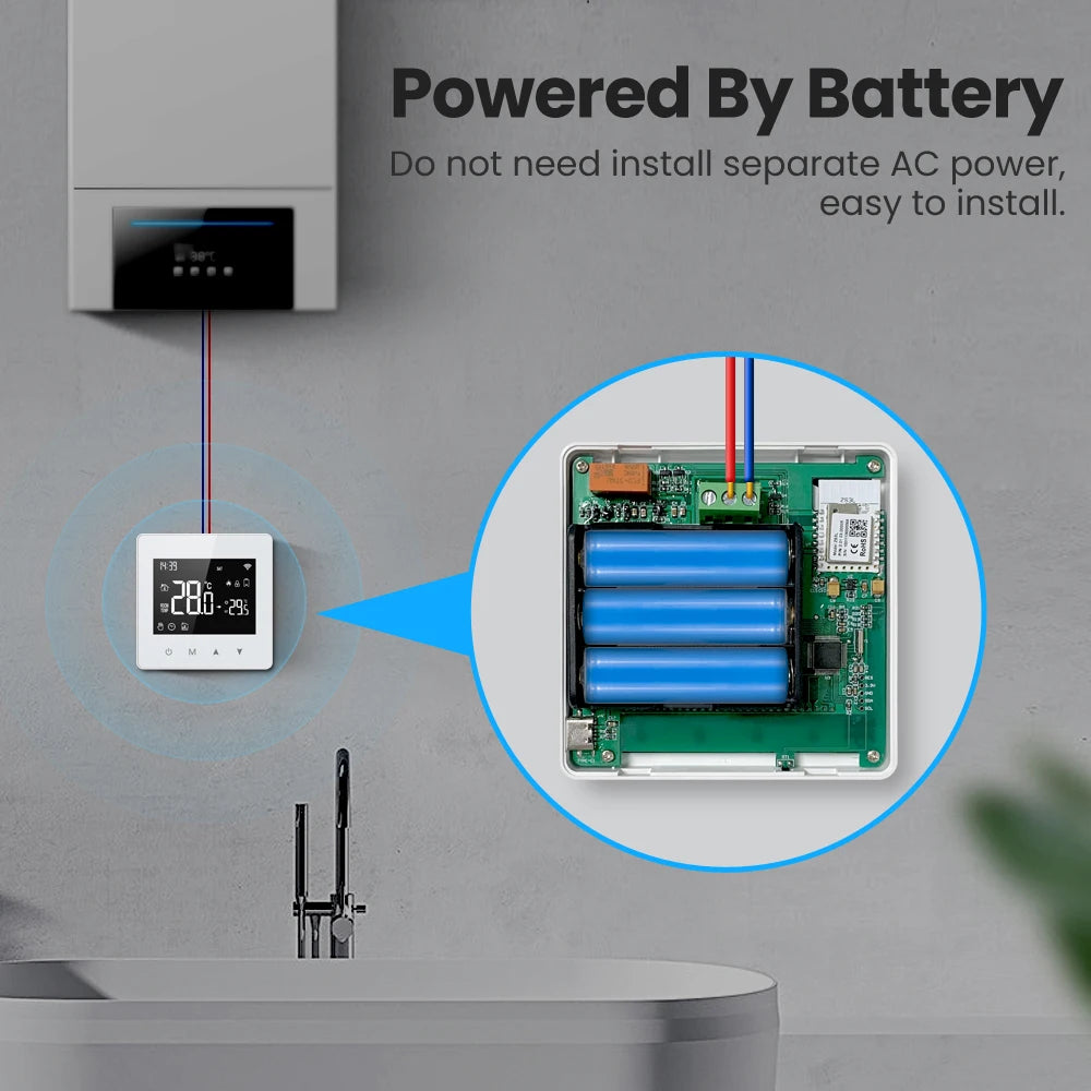 AVATTO WiFi/ZigBee Smart Thermostat,Low Power Battery Water Gas Boiler Temperature Controller For Tuya Alexa Google Home Alice