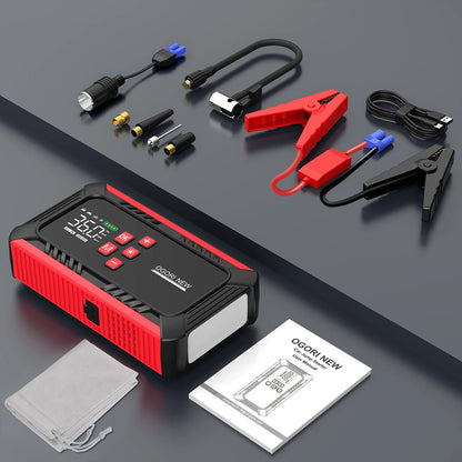 4-in-1 Jump Starter with Air Pump Starter Box Battery Pack with Digital Tire Inflator Car Battery Jump Starter