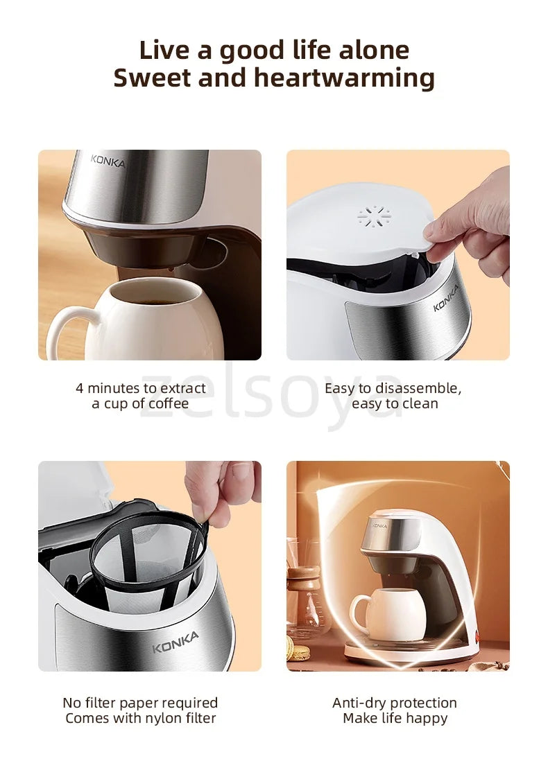 Household small automatic coffee machine office brewing tea machine drip coffee machine