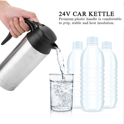 Portable 750ml 24V Travel Car Truck Kettle Water Heater Bottle Stainless Steel for Tea Coffee Drinking