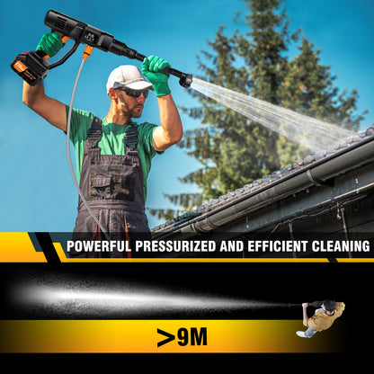 DayPlus Cordless Pressure Washer,6-in-1 Portable Pressure Washer 150bar 3.0Ah Battery for Floor/Garden Cleaning & Watering