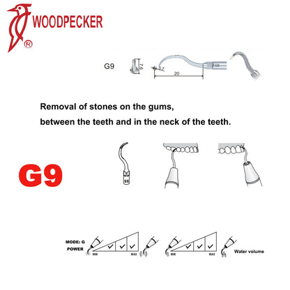Woodpecker Dental Scaler Tips Ultrasonic Tooth Cleaning Machine Cutter Head Endo Perio Scaling Tips Fit EMS UDS Scaler Handpiece