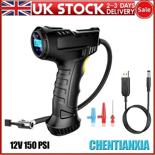 Digital screen 12V Electric Car Tyre Inflator Portable Tire Air Compressor Pump 120W Inflator Pump r with LED Lights for Tyres ﻿