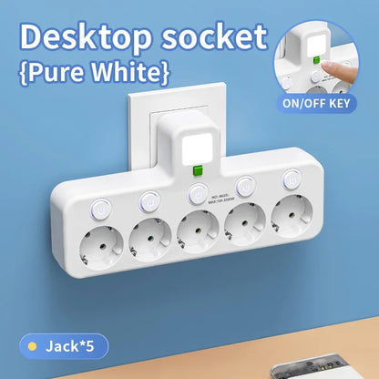 EU Plug AC Socket Power Board Multi-layer Wall Socket Universal Network Filter with Or Without USB Independent Switch Light Adap