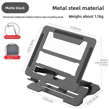 No-Install Notebook Tablet Stand Foldable Alloy Heat Sink Rotatable Display Elevation Frame Lightweight Portable Computer Holder