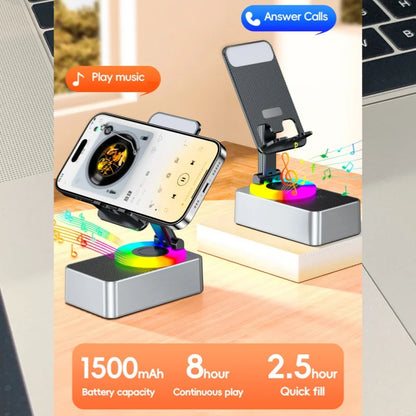 3 IN 1 Multifunction Mobile Phone Stands BT Speaker with Charging Function Foldable Rotation Audio Entertainment Desktop Stand