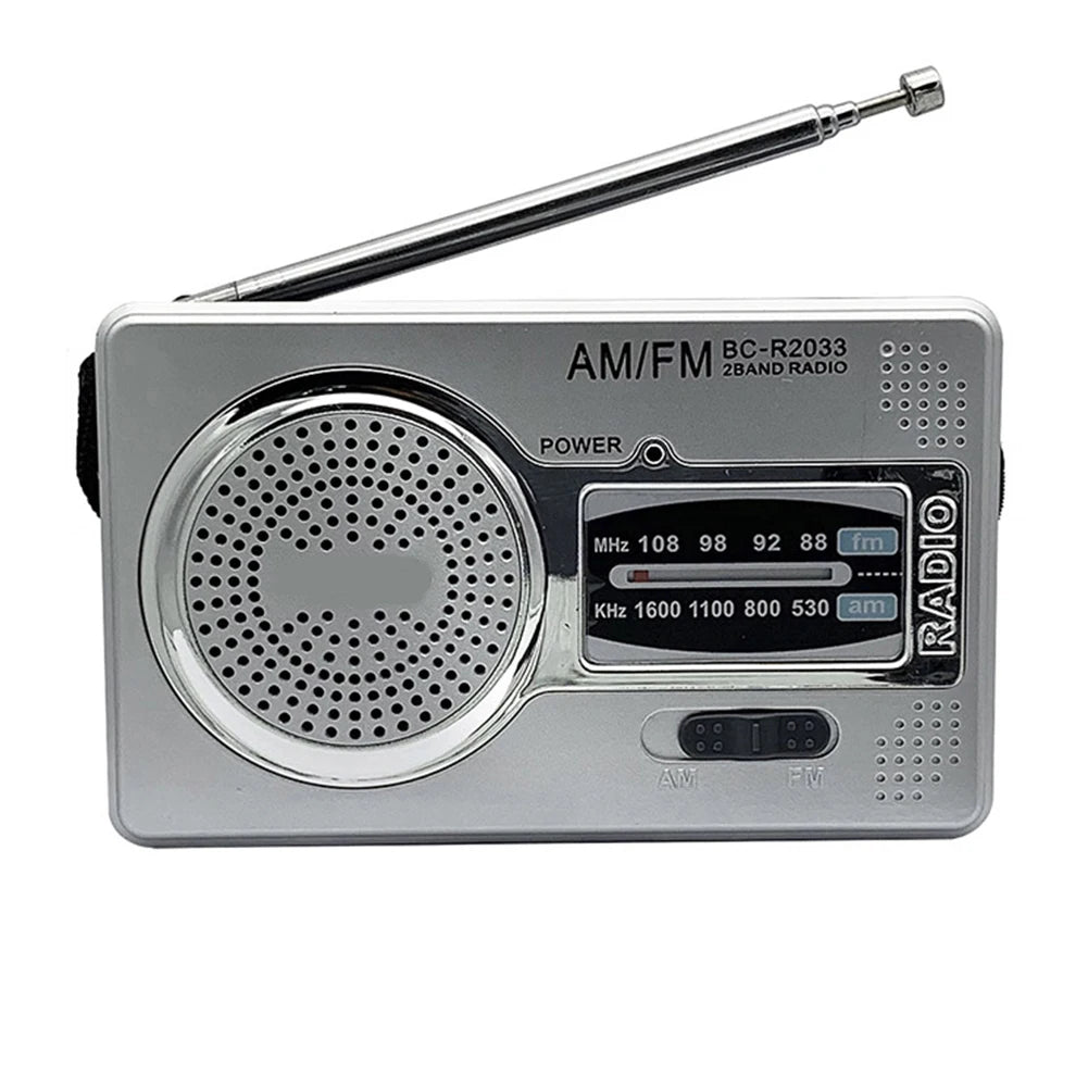 Radio FM/AM Small Portable Radio Battery Operated Radio Full-wave Band World Receiver Telescopic Antenna Built-in Speaker