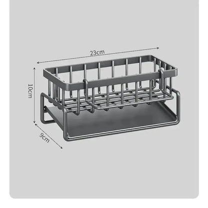 1 Pcs Kitchen Space Aluminum Sink Drain Rack Sponge Storage Faucet Holder Soap Drainer Shelf Basket Organizer Bathroom Accessories