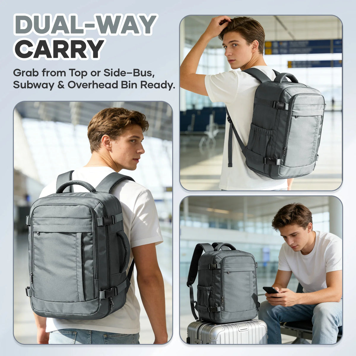 Ryanair Cabin Bags 40x30x20 Underseat Travel Backpack,  Cabin Fly Bag，Outdoor Backpack Back-to-School Storage Laptop Bookbag