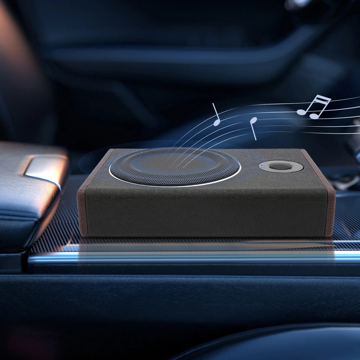 8 Inch Ultra Slim Car Subwoofer Under Seat Car Active Subwoofer Compact Car Bass Audio Car Stereo Amplifier Speaker DC 12V 600W