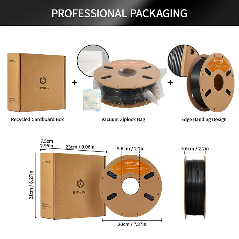 ERYONE 1/5/10KG Standard PLA Premium Filament 1.75mm 3D Print, Multicolor Available,big sale 1kg pla filament,1kg/spool