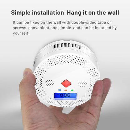 Tuya WiFi Smart Carbon Monoxide Detector Alarm 85dB Sound Warning LCD Digital Display Home Indoor CO Poisoning Siren