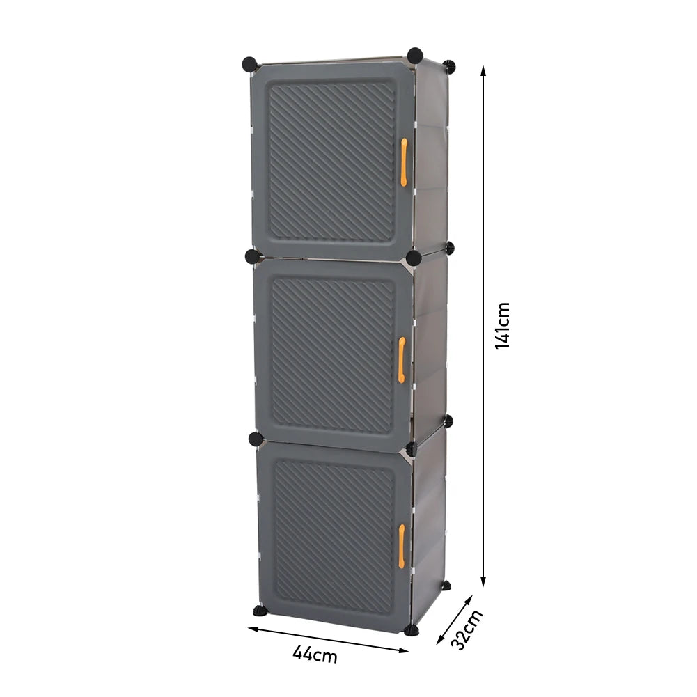 Multi-Tier Adjustable Shoe Storage Cabinet with Doors