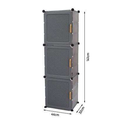 Multi-Tier Adjustable Shoe Storage Cabinet with Doors